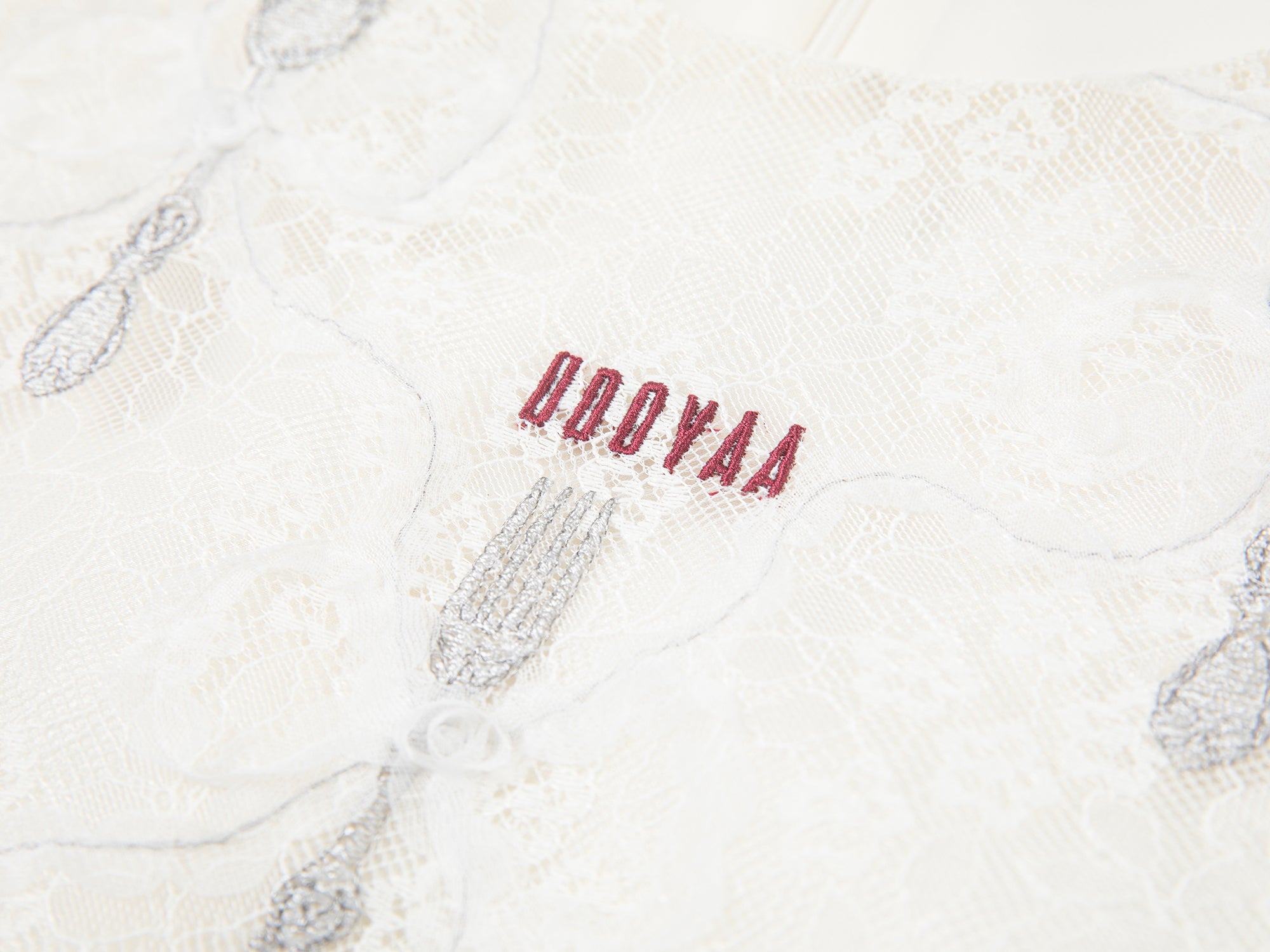 Bow & fork lace embroidered dress