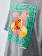 Grocery tomato appliqué t-shirt dress
