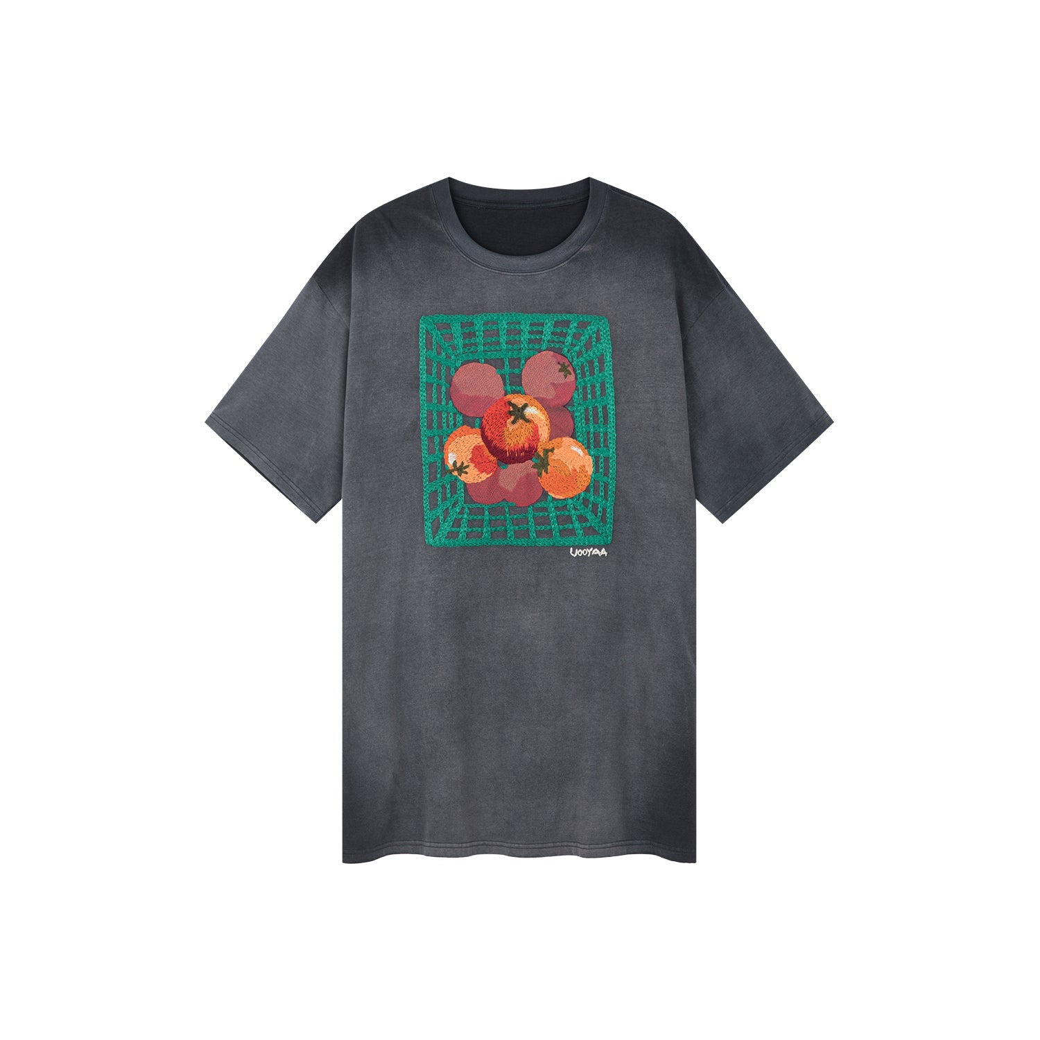 Grocery tomato appliqué t-shirt dress