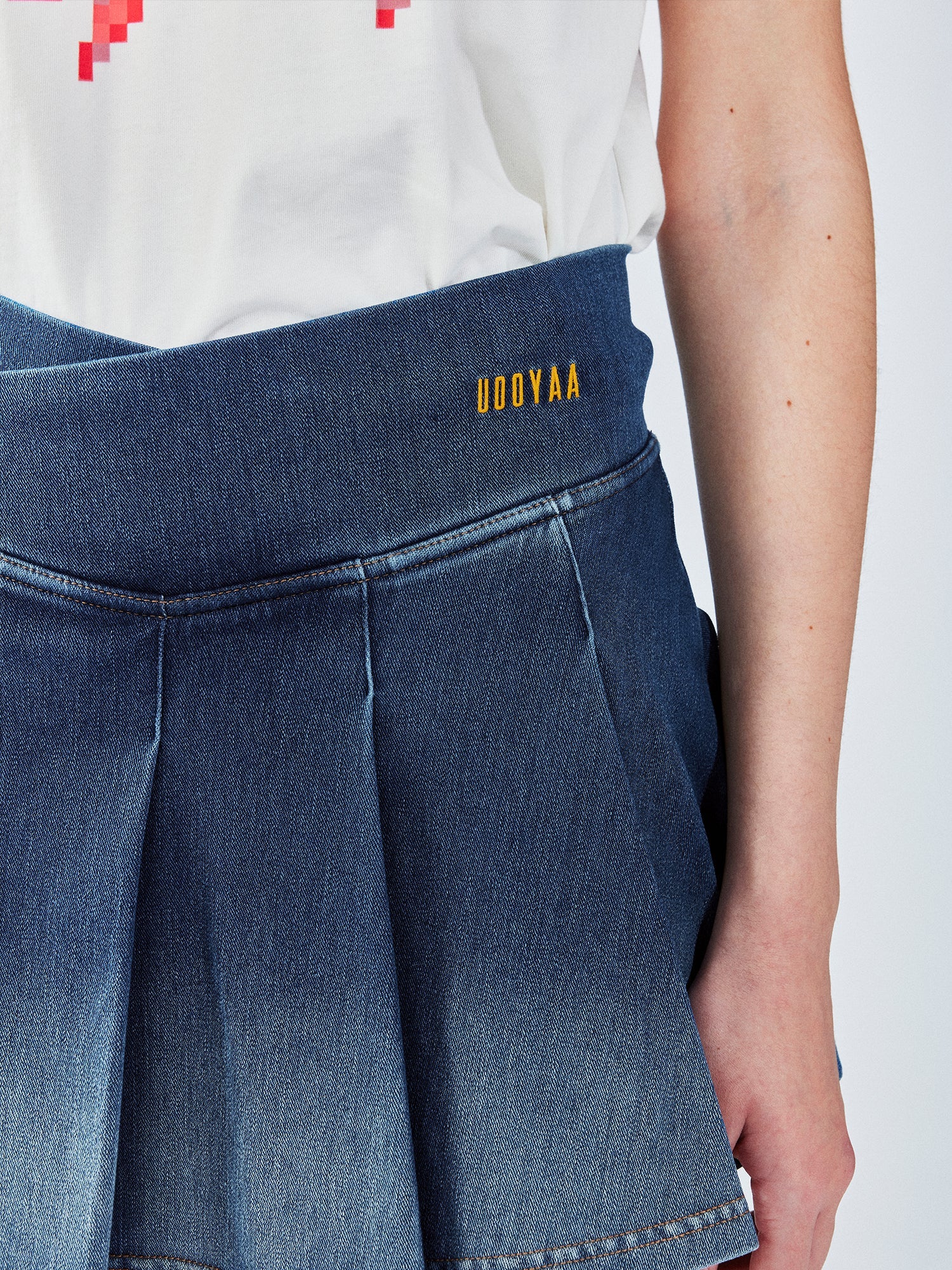 Ombre tie-dye tennis denim skirt