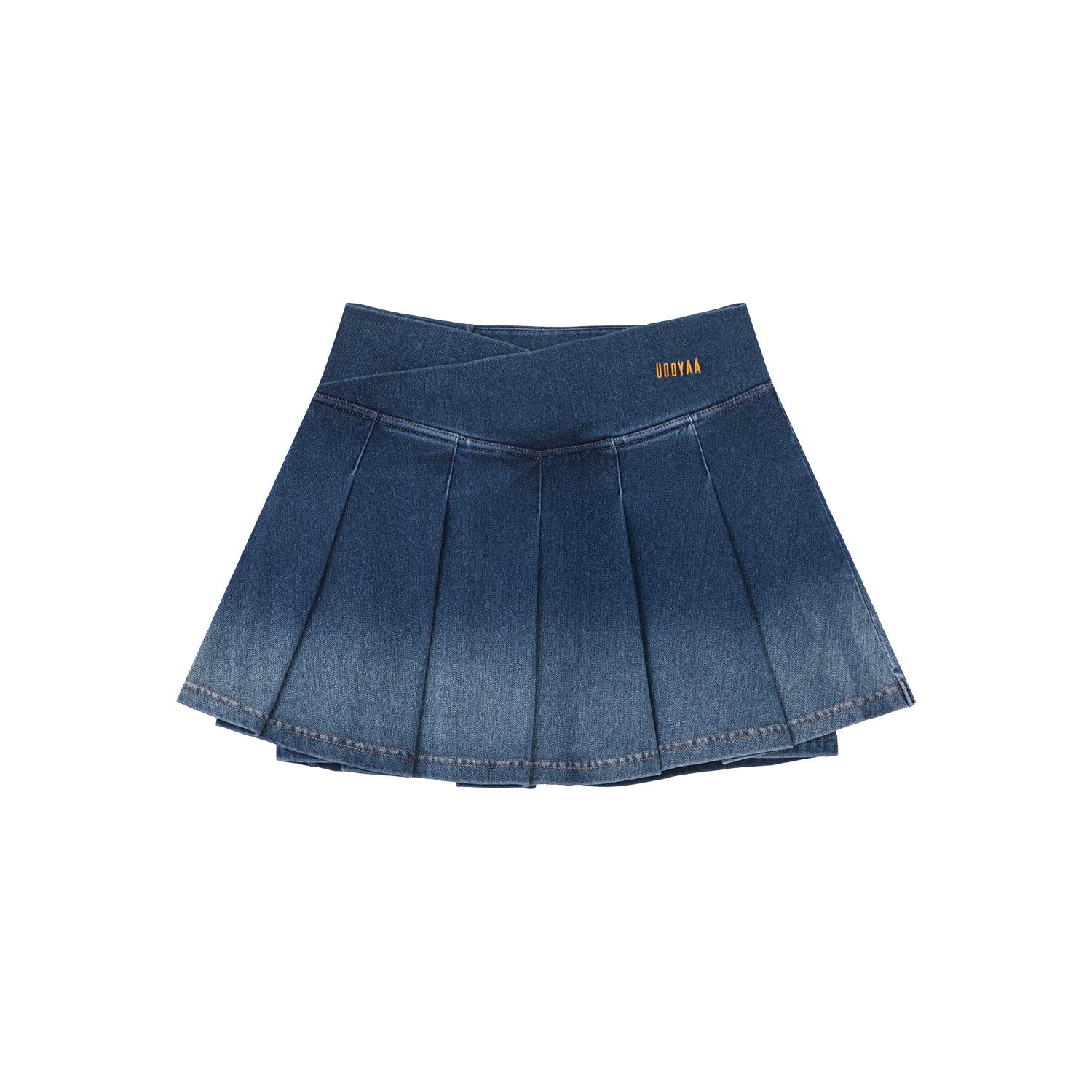 Ombre tie-dye tennis denim skirt