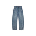 Rhinestone curved jeans