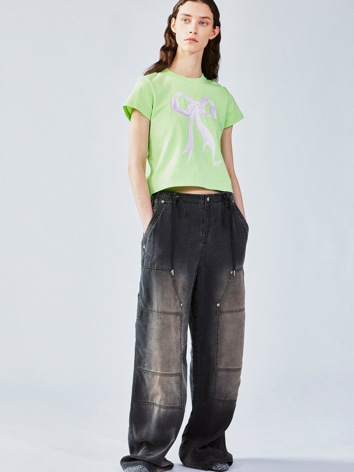 Tencel denim cargo pants