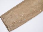 Rhinestone curved jeans