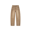 Rhinestone curved jeans
