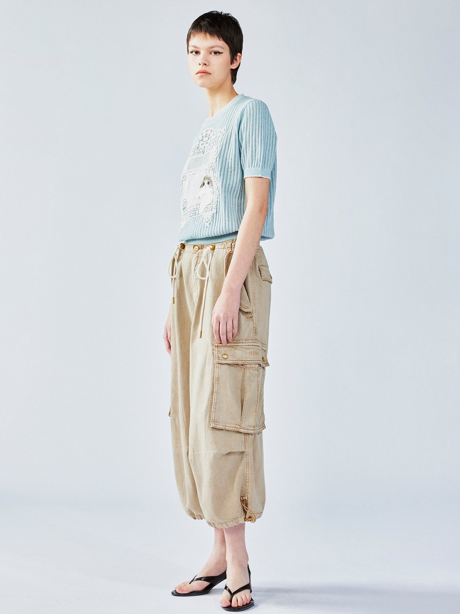 Tencel denim multi-pocket pants