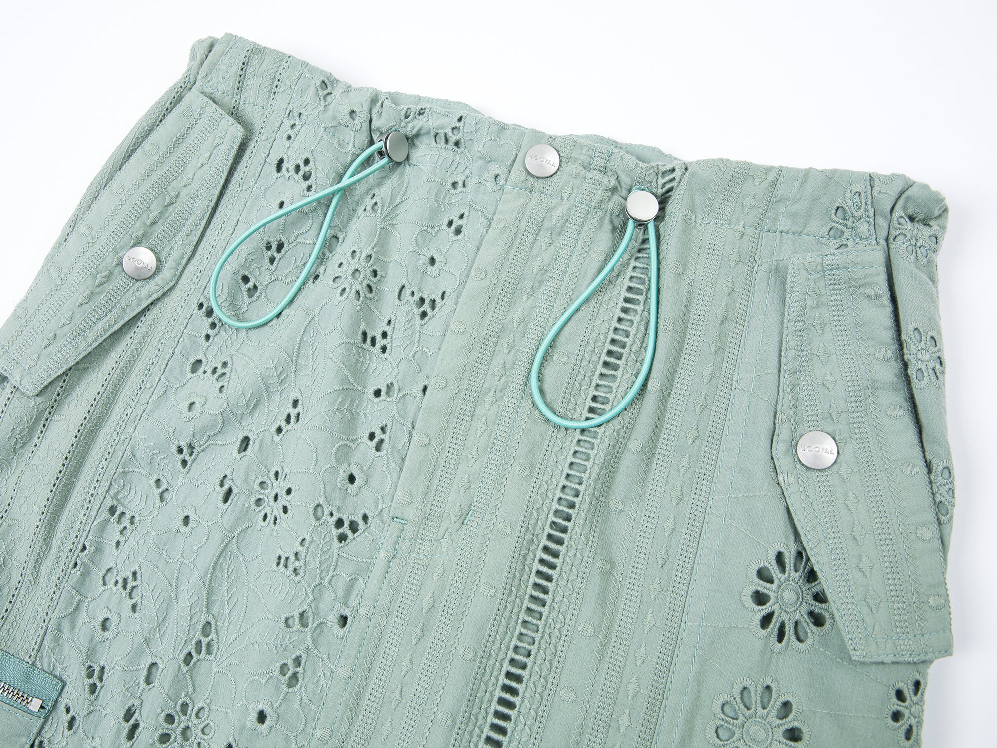 Openwork embroidery utility skirt