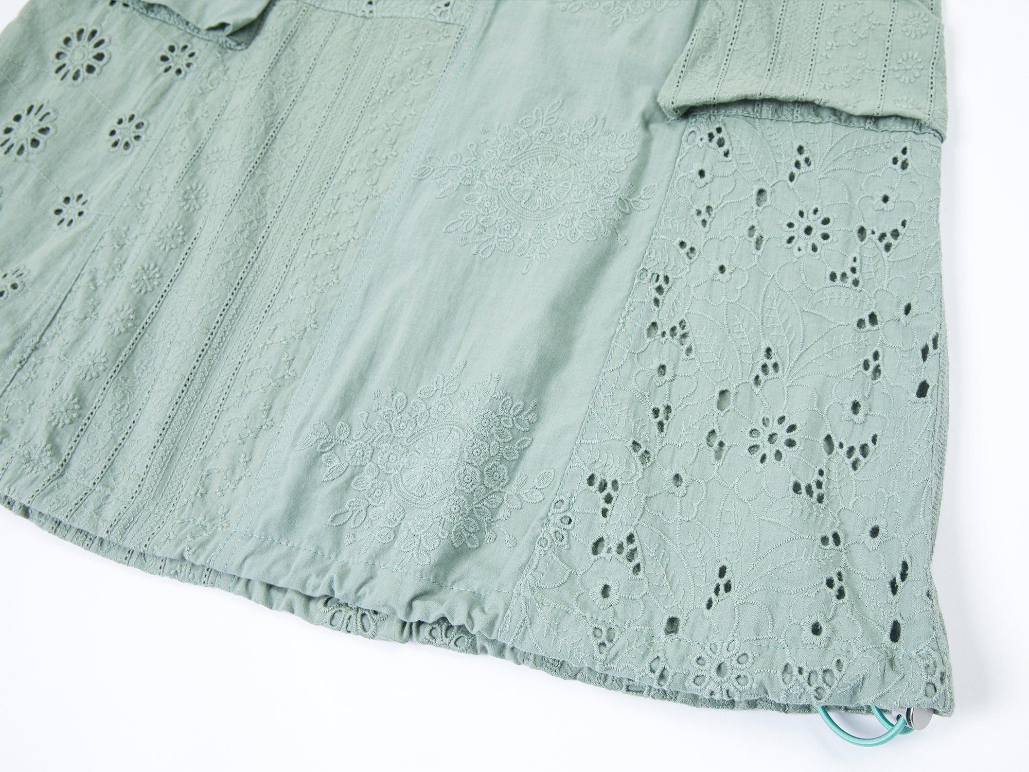 Openwork embroidery utility skirt