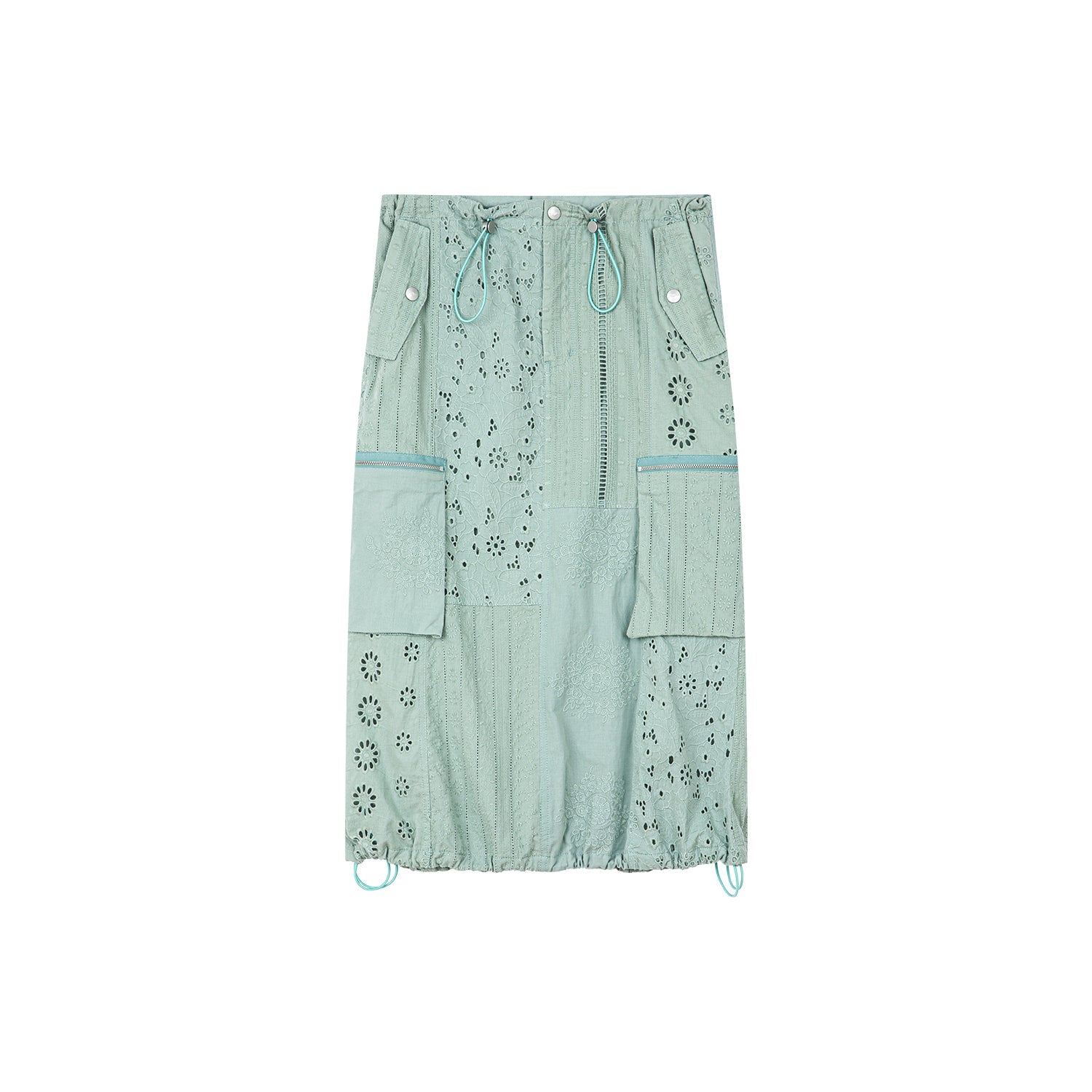 Openwork embroidery utility skirt