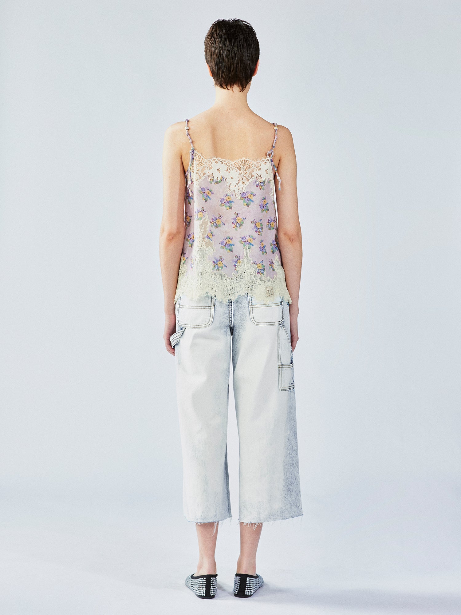 Vintage wallpaper-inspired floral lace cami