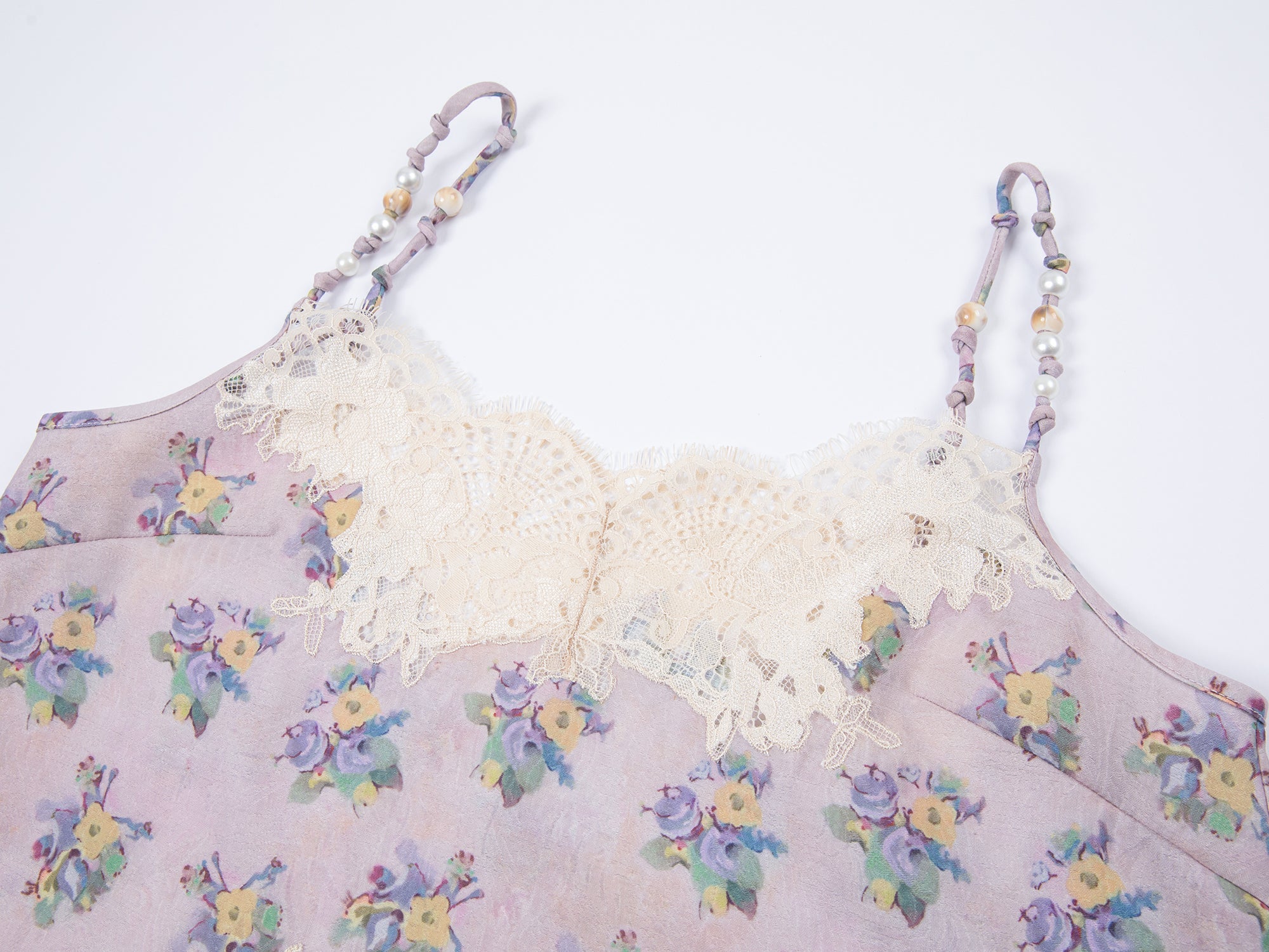 Vintage wallpaper-inspired floral lace cami
