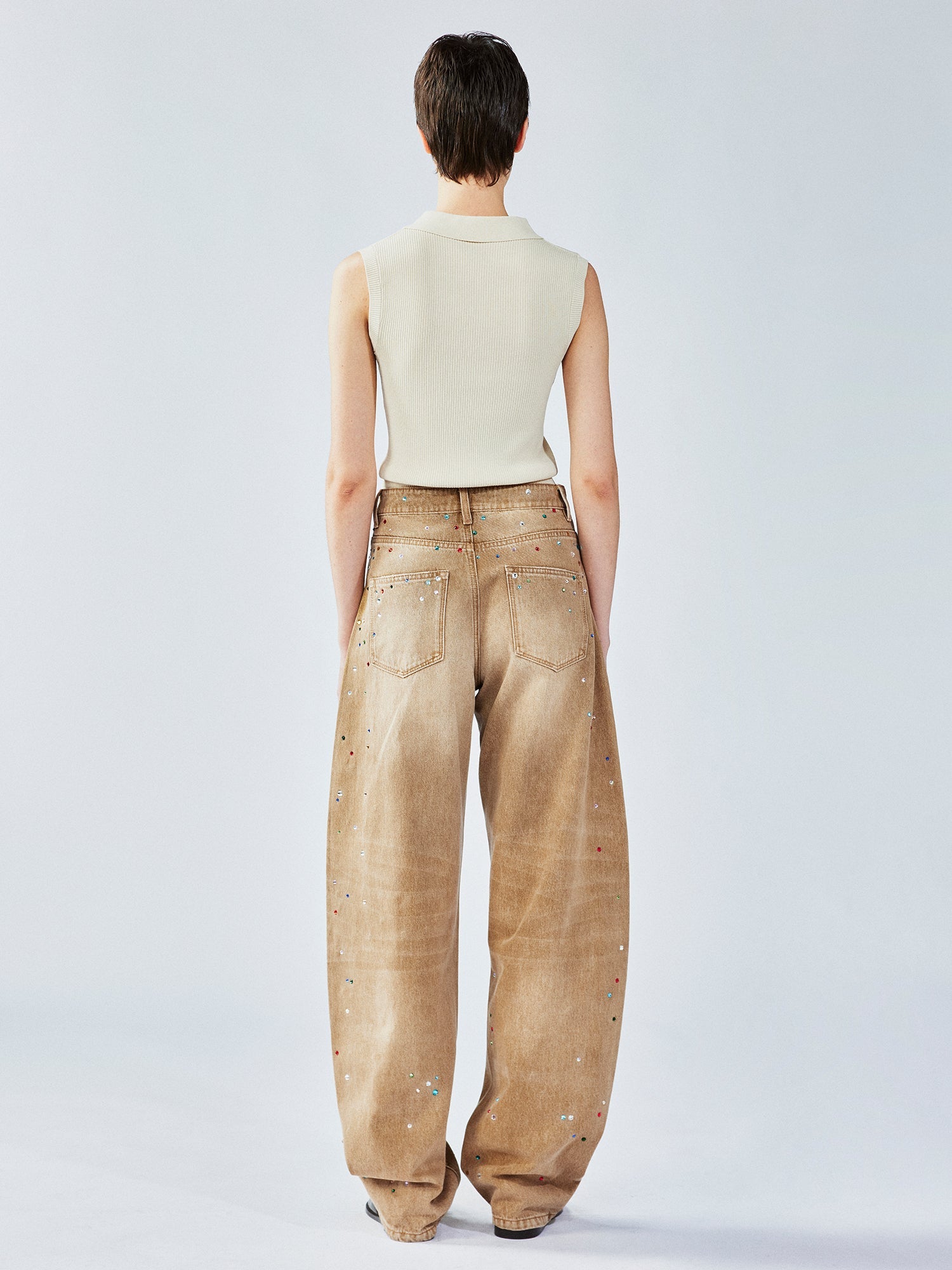 Retro striped POLO knit vest