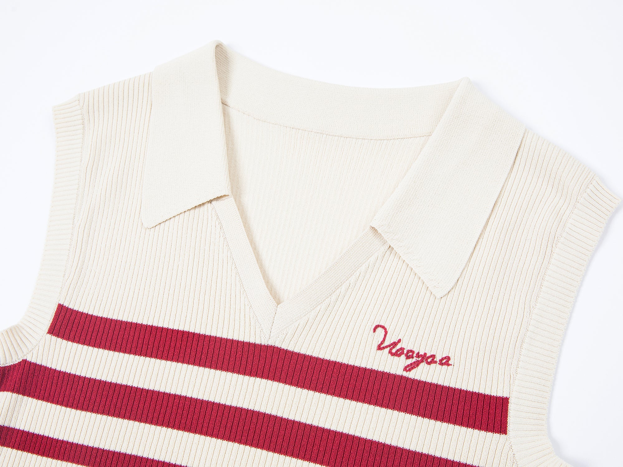 Retro striped POLO knit vest