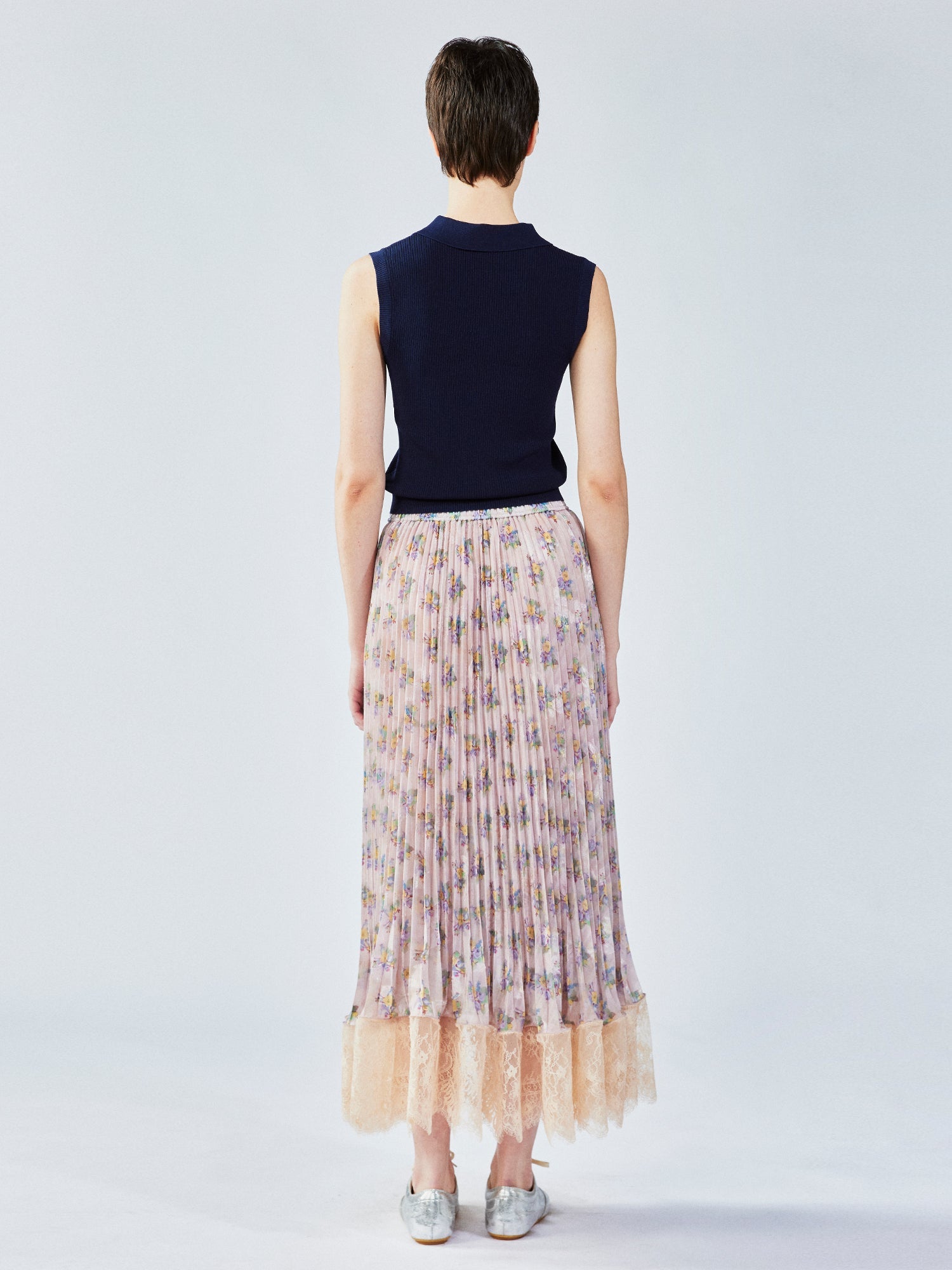 Retro striped POLO knit vest