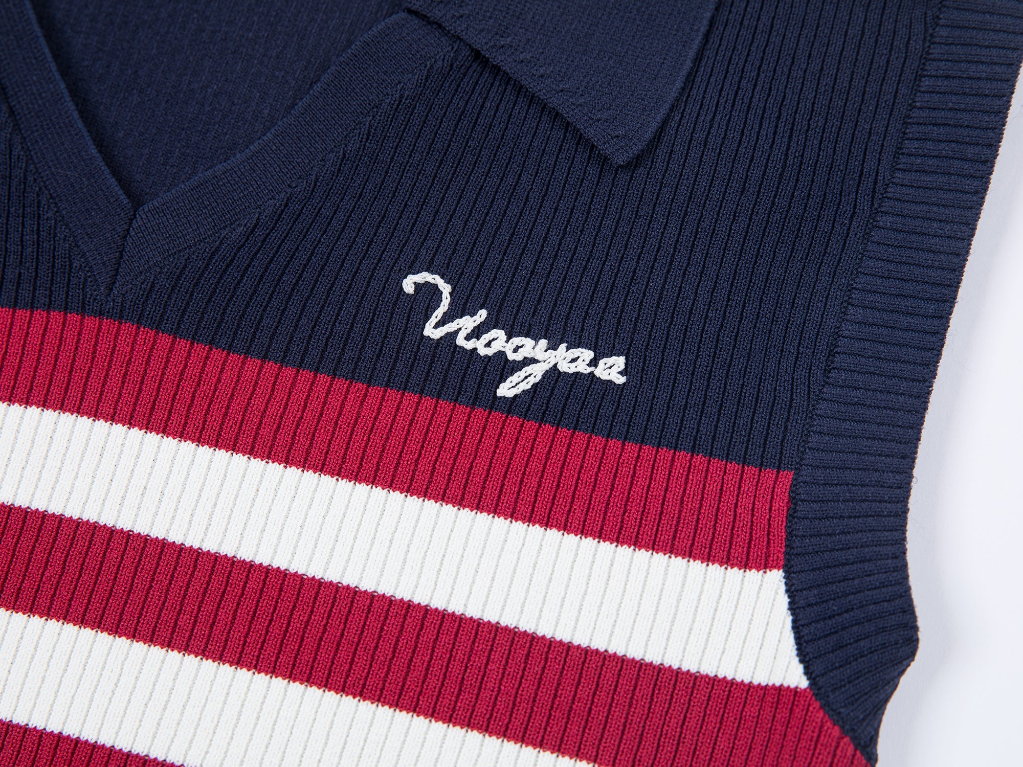 Retro striped POLO knit vest