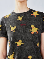 「内向的な性格」ダックジャカードニットTシャツ