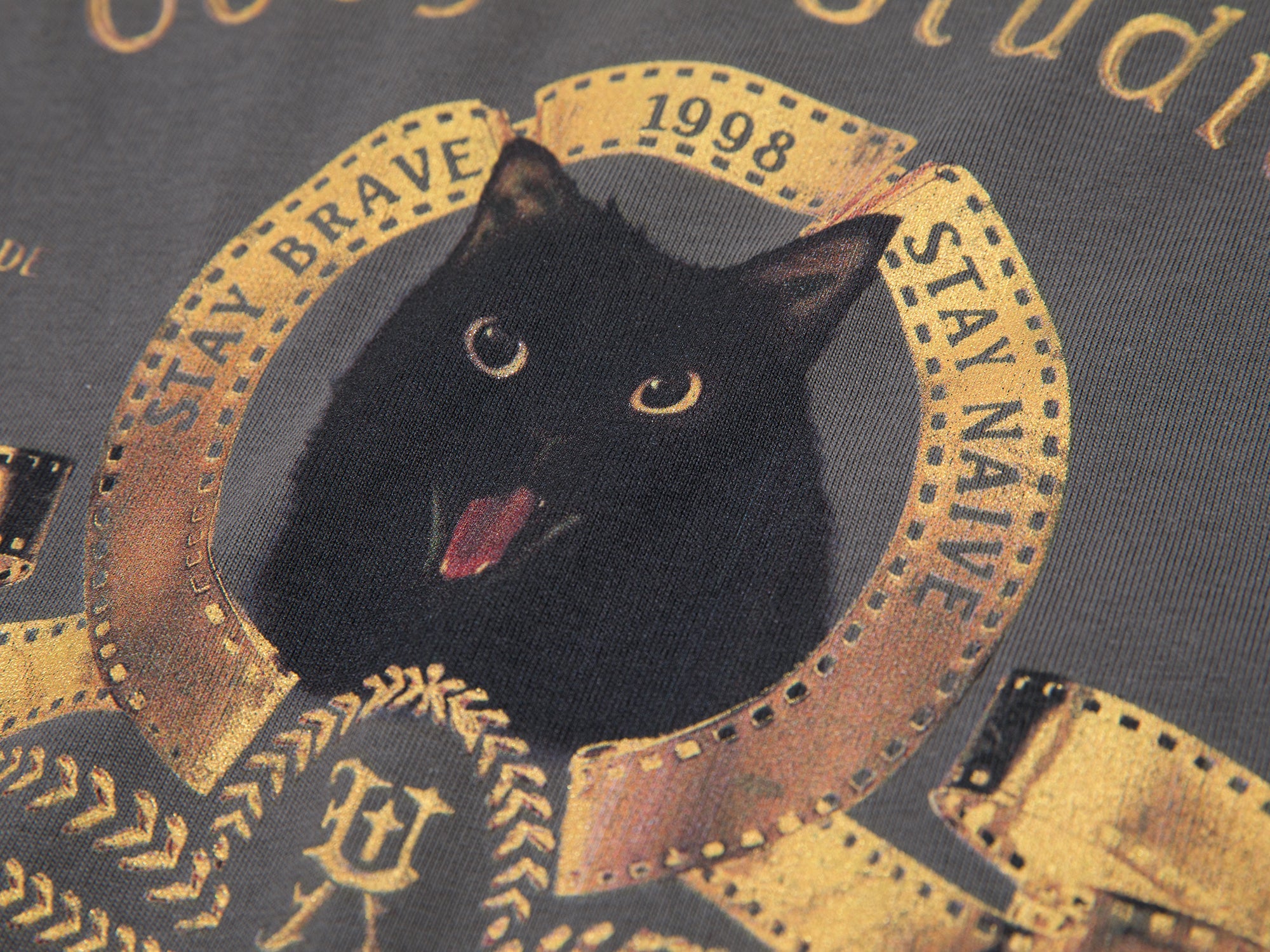 Retro metallic movie cat T-shirt