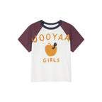 アップルワームのフェルトアップリケラグランTシャツ