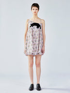 Cat scratch bedspread embroidery bubble slip dress