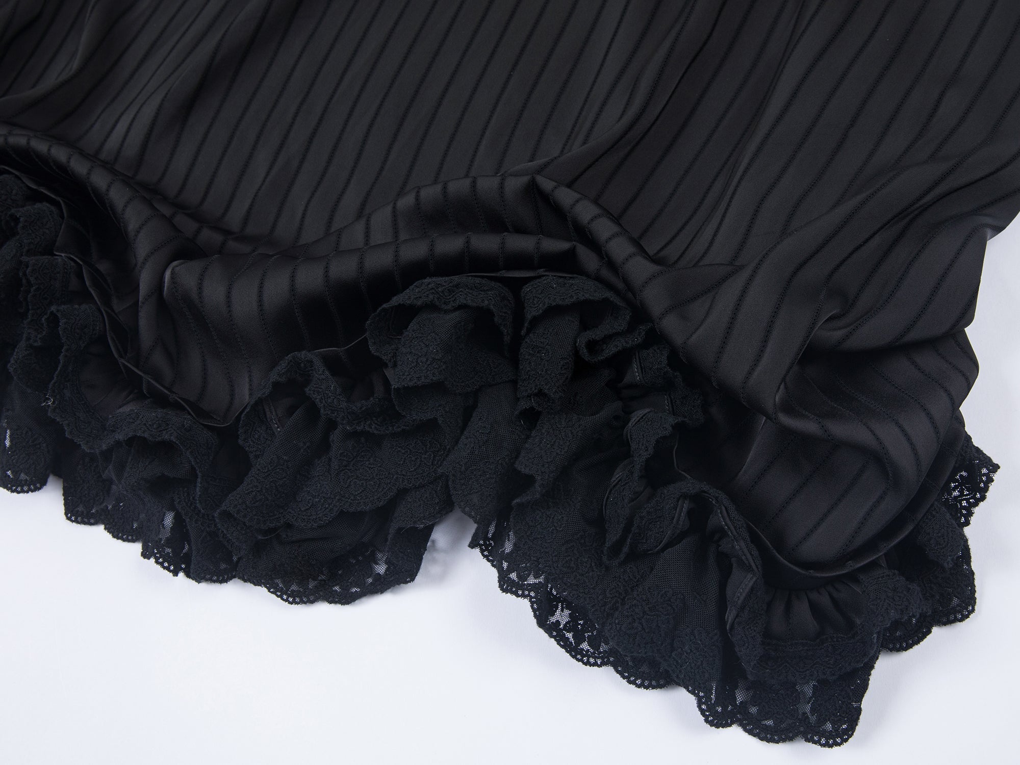 Satin bubble-hem dress