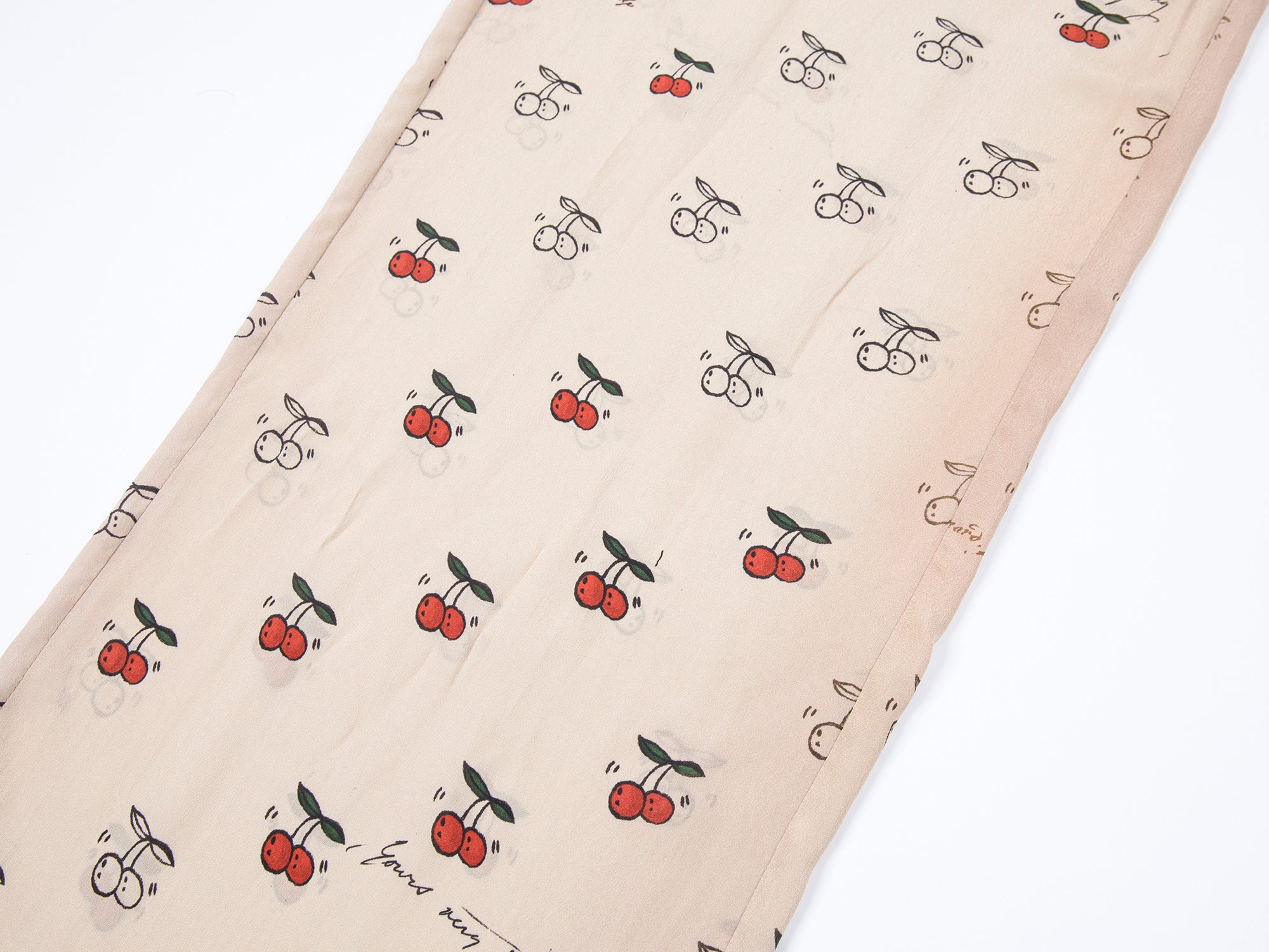 Hand-sketched dynamic cherry print pajama pants