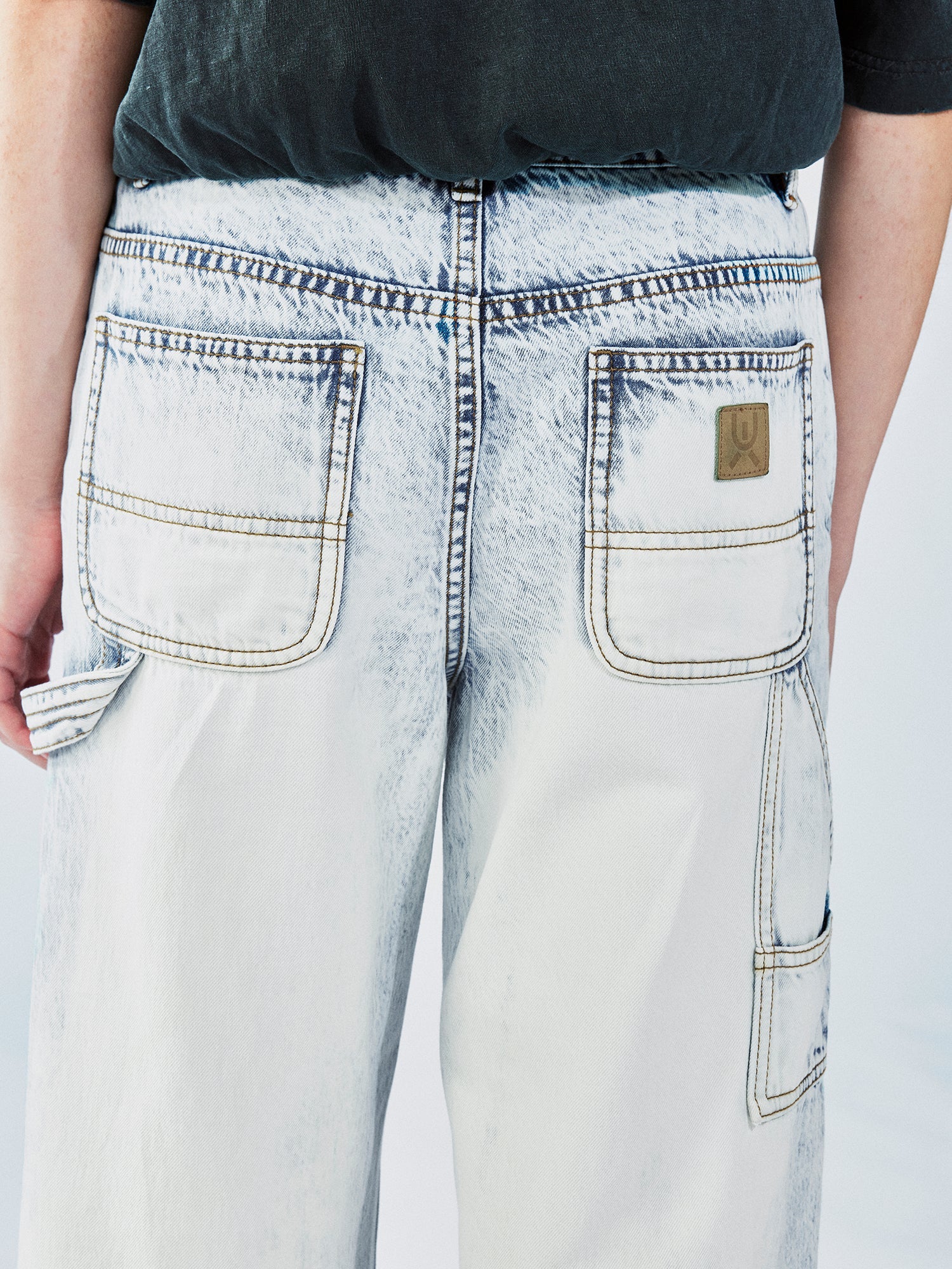 Tie-dye wash cropped cargo pants