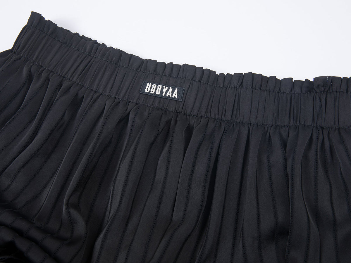 Satin bubble-hem skort
