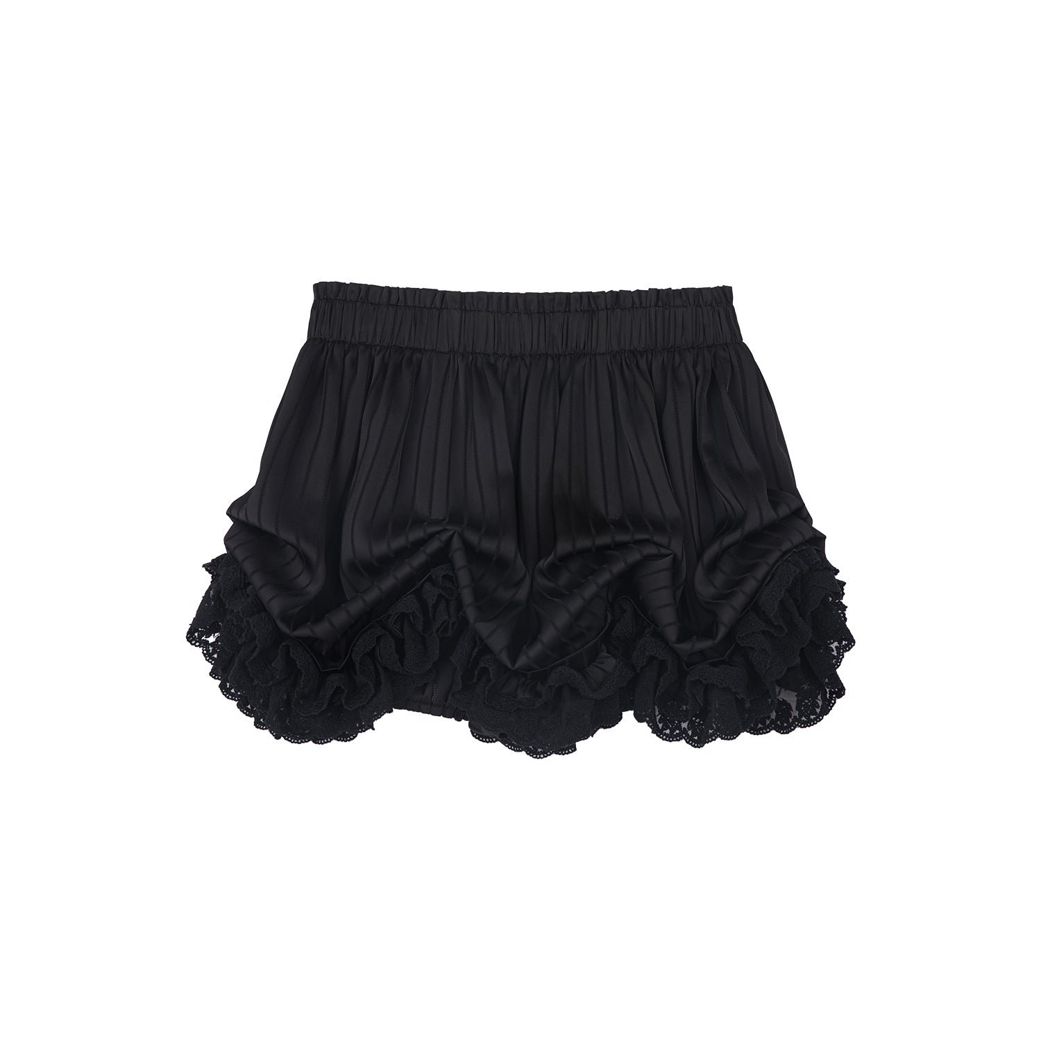 Satin bubble-hem skort