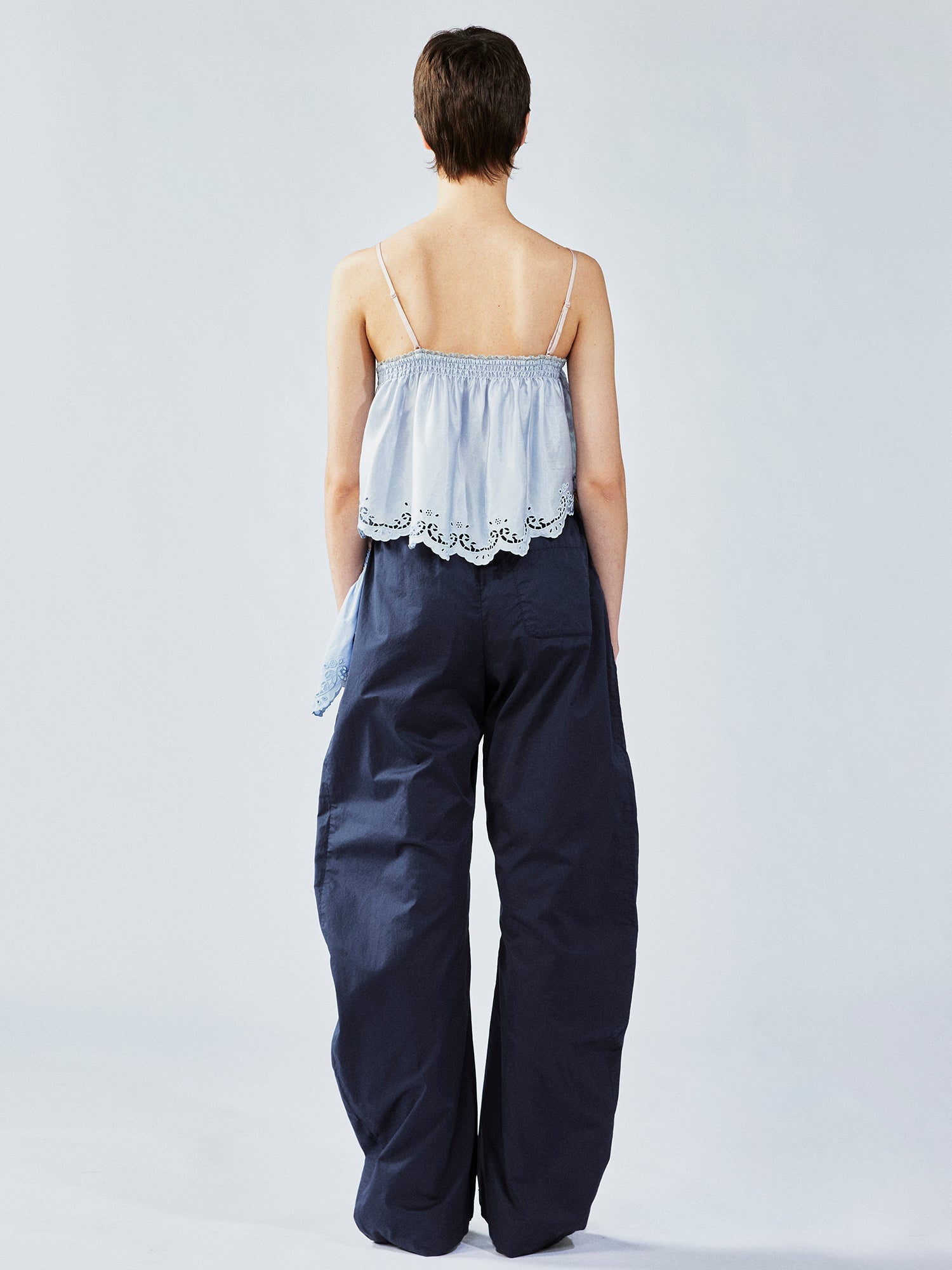 Colorblock tiered lace camisole