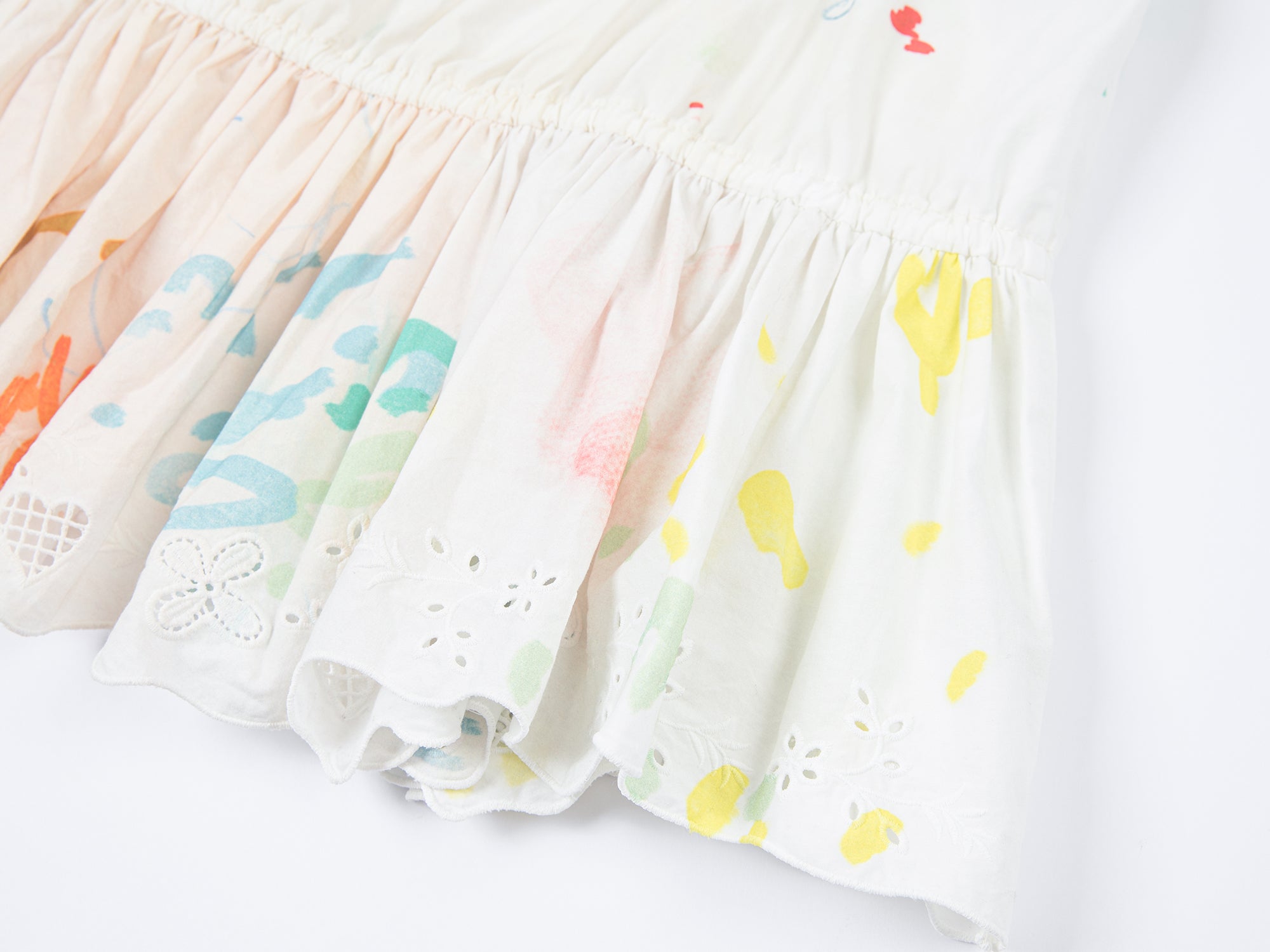 Graffiti ruffle tie-strap camisole