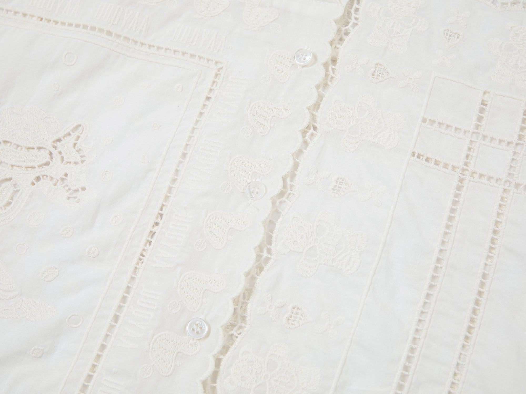 Cutwork embroidery patchwork shirt