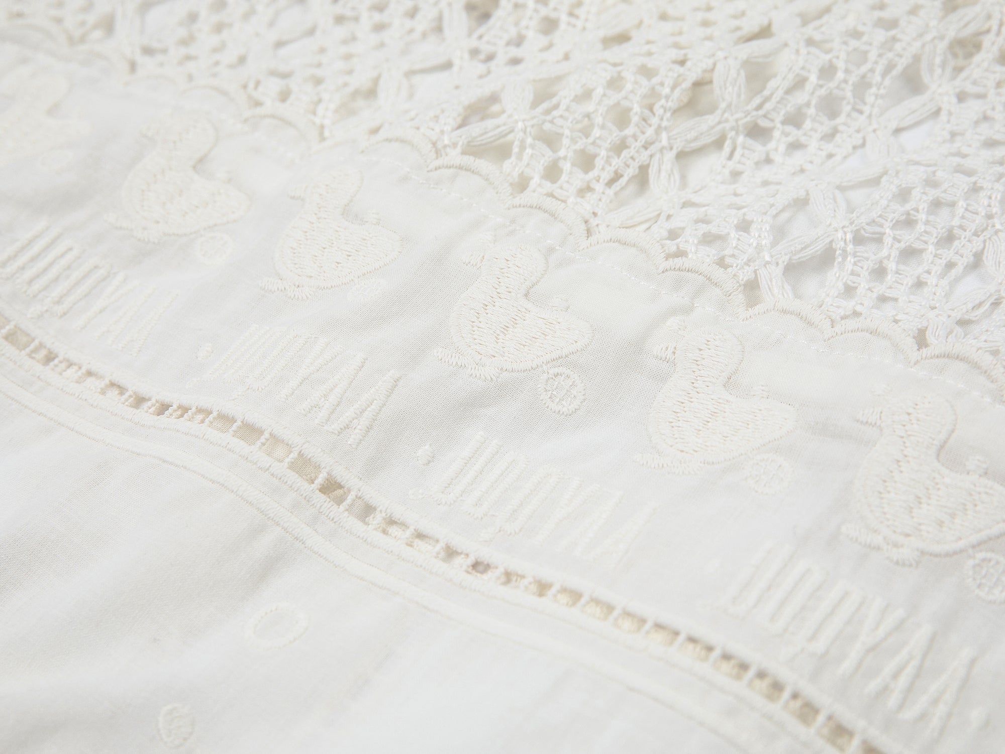 Cutwork embroidery patchwork shirt