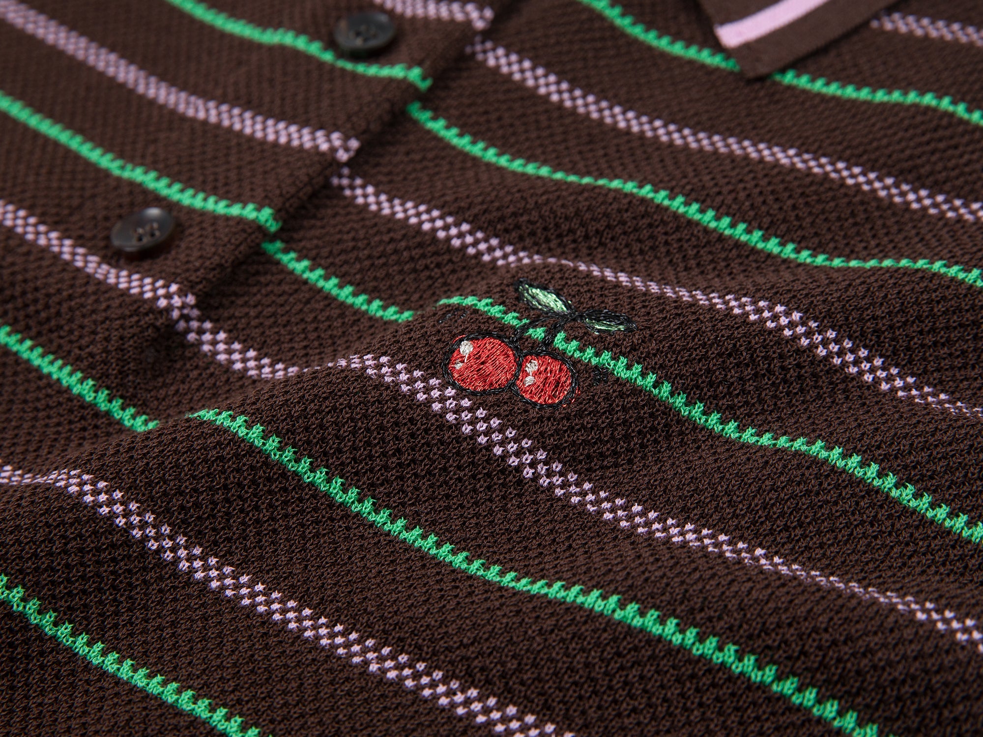 Striped knit polo vest