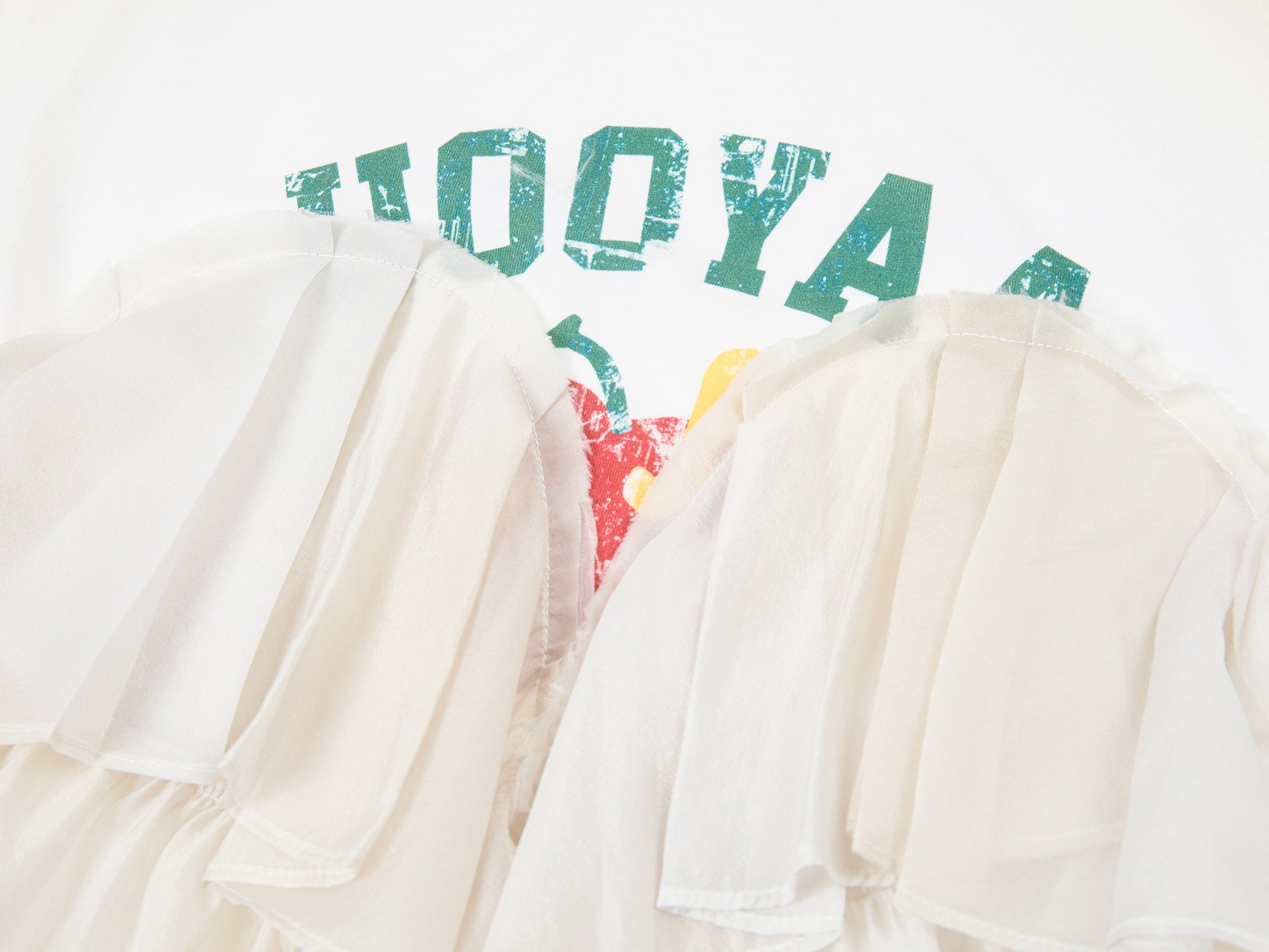 Ruffle-trim college pullover