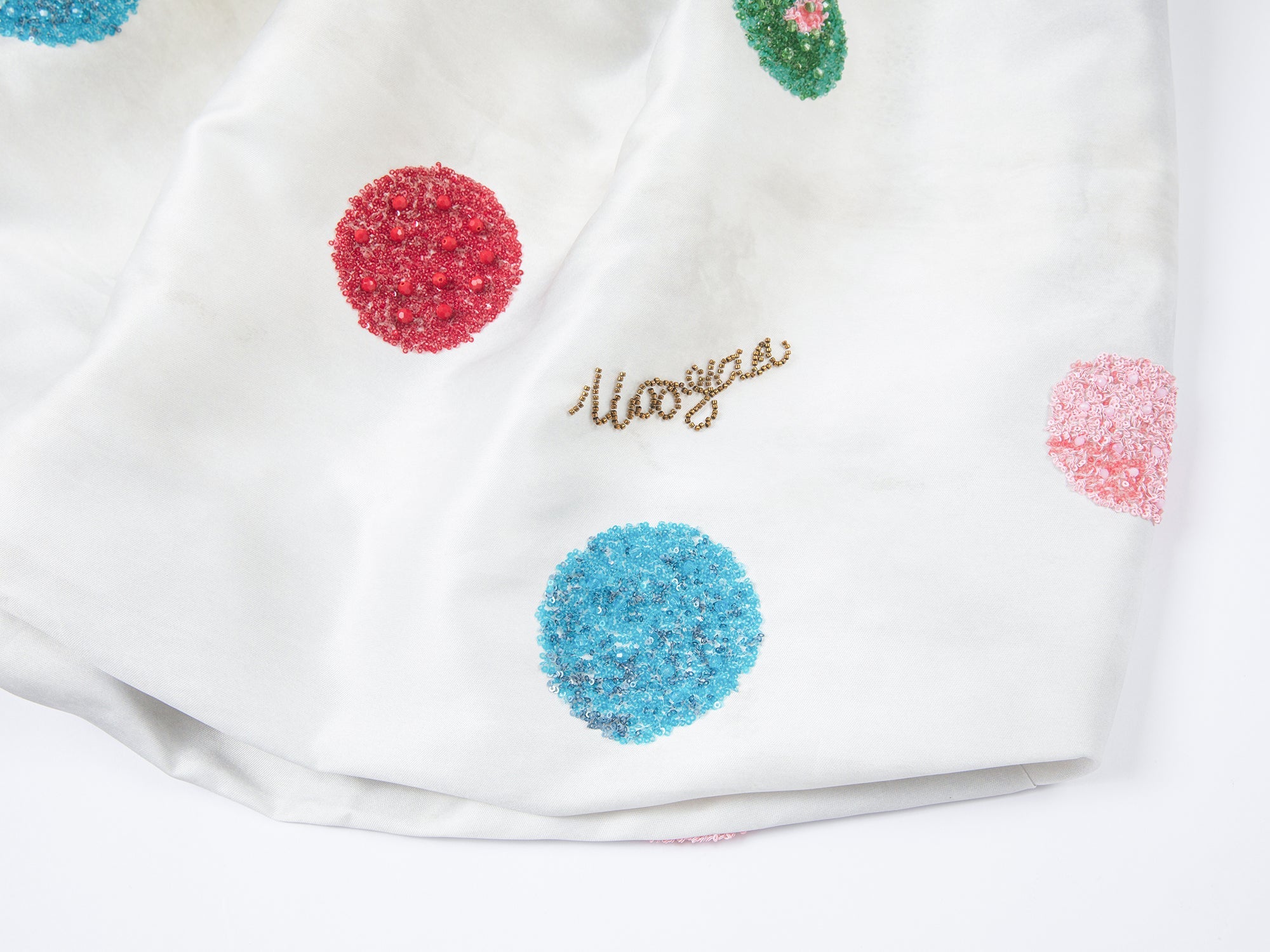 Oil-paint dot beaded dress