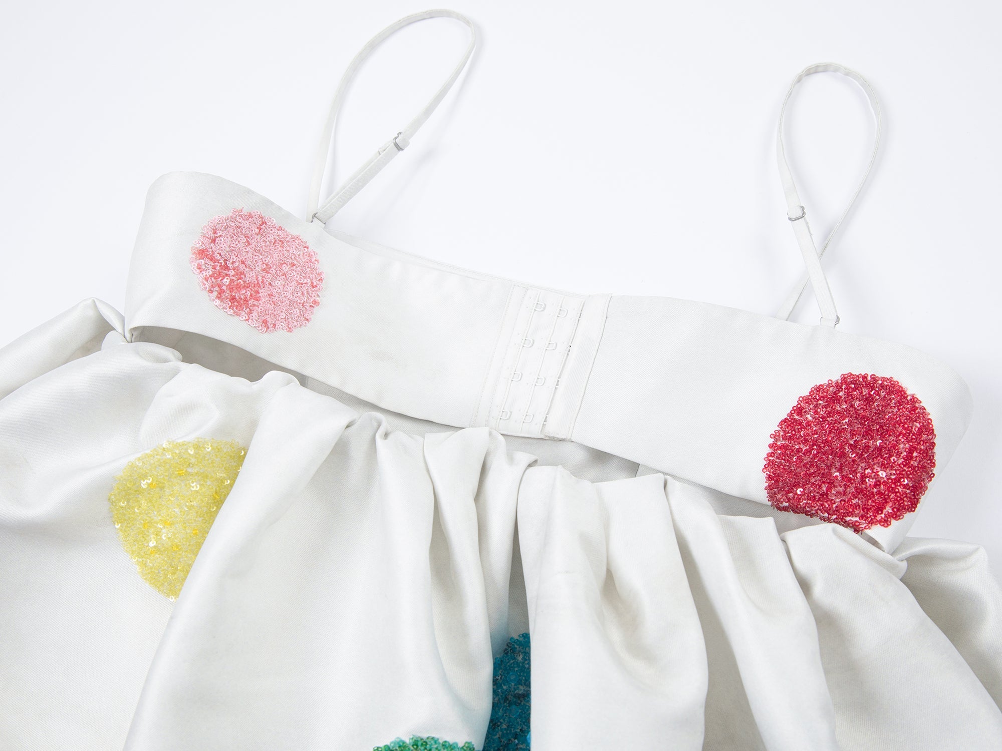 Oil-paint dot beaded dress