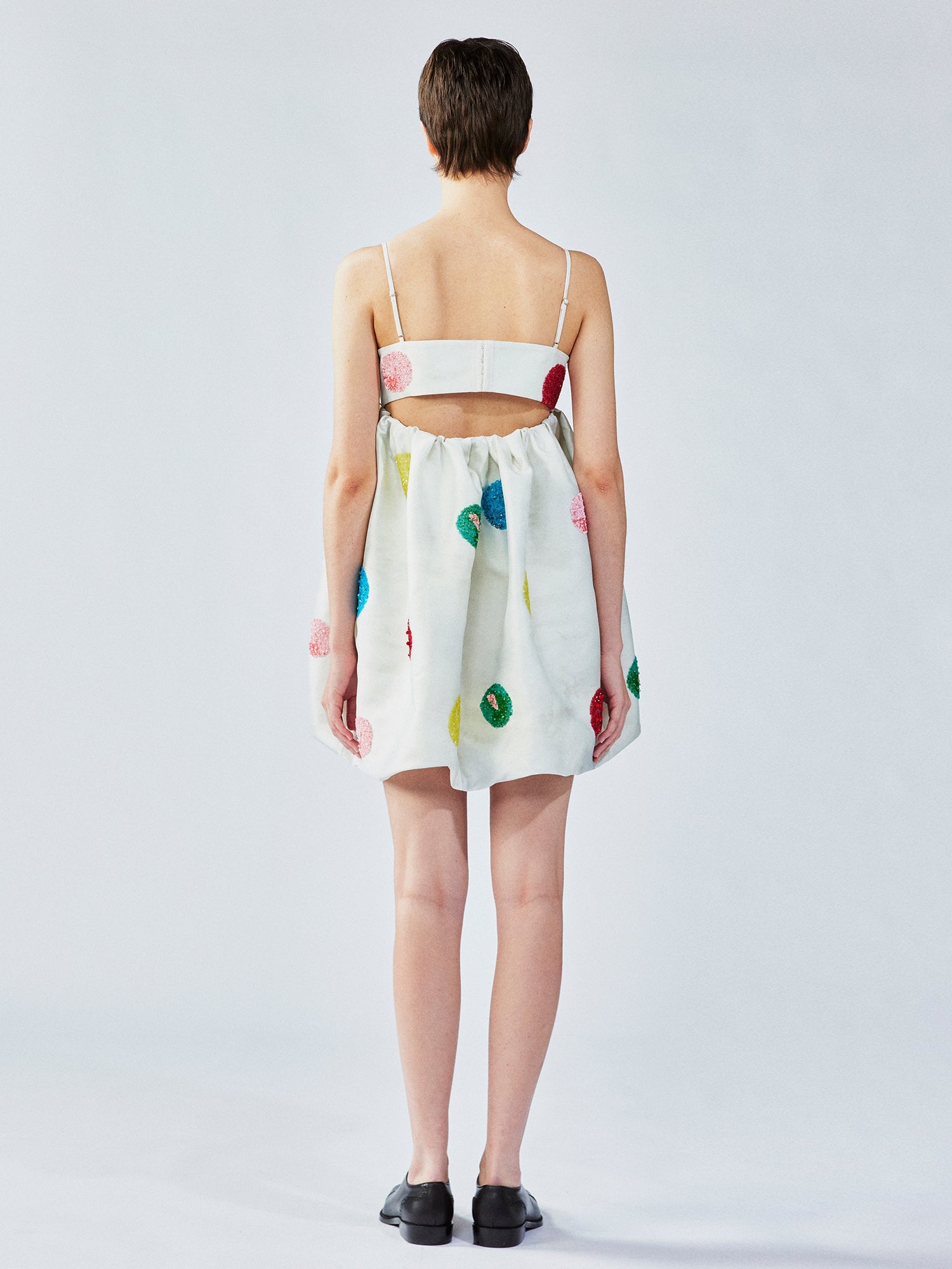 Oil-paint dot beaded dress