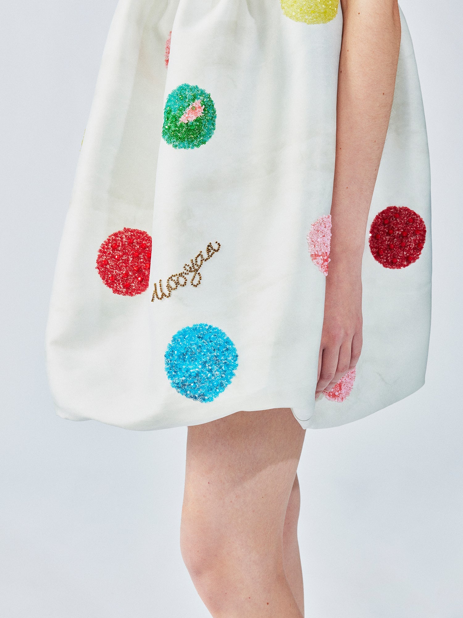 Oil-paint dot beaded dress
