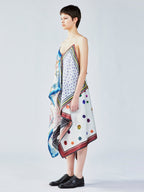 Asymmetrical scarf camisole dress