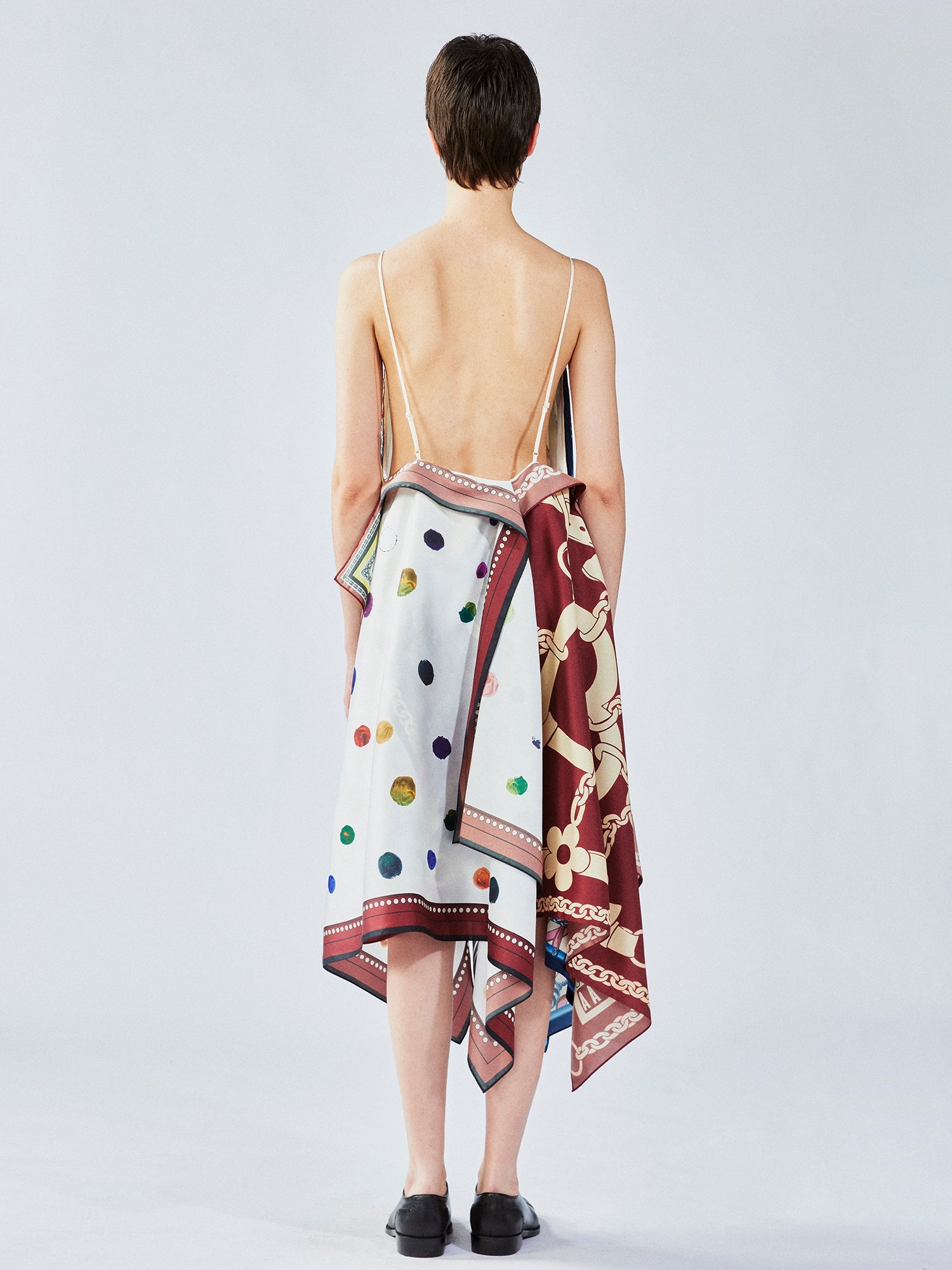 Asymmetrical scarf camisole dress