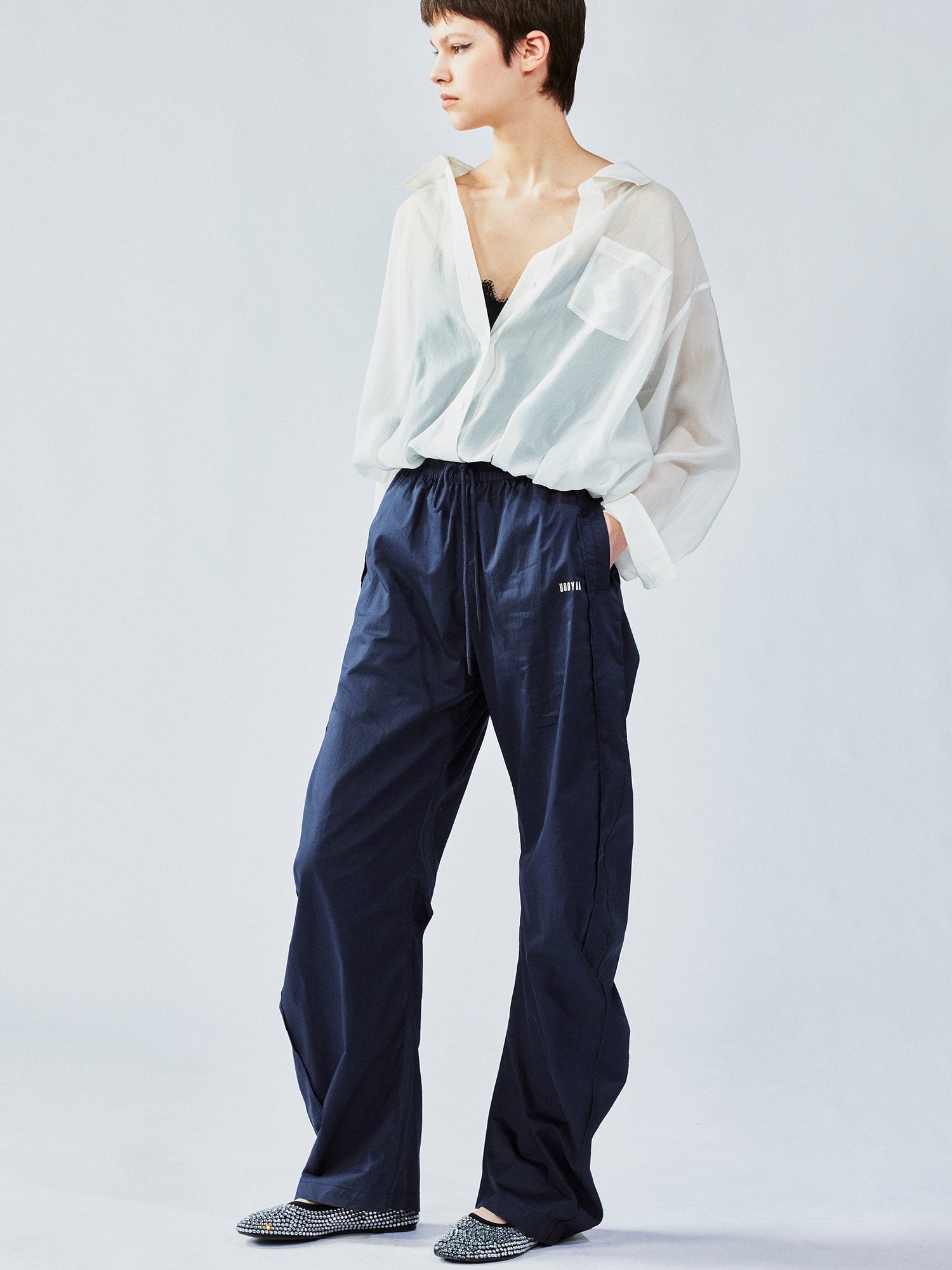 Retro blade cut barrel leg pants