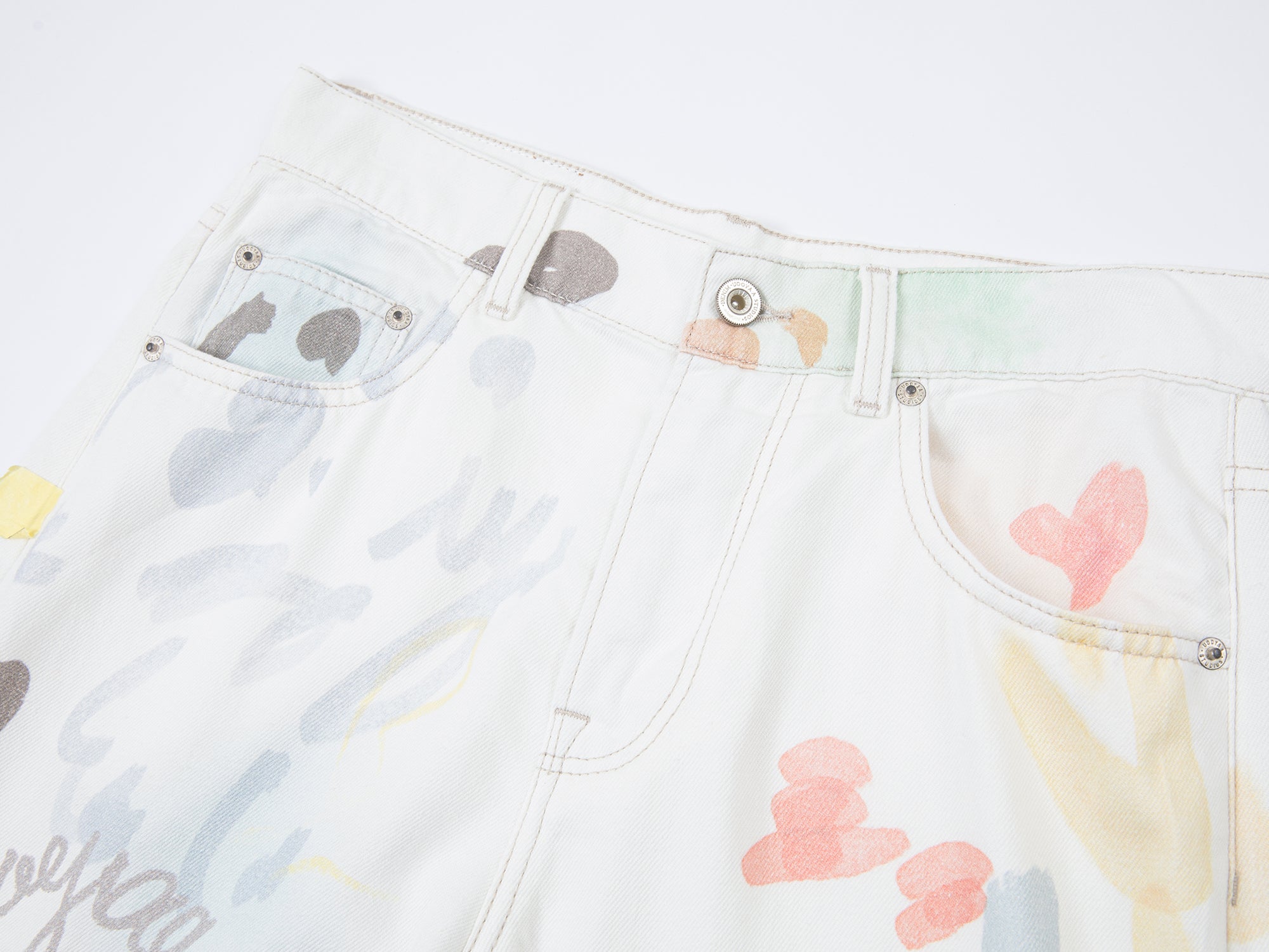 Graffiti straight-leg jeans