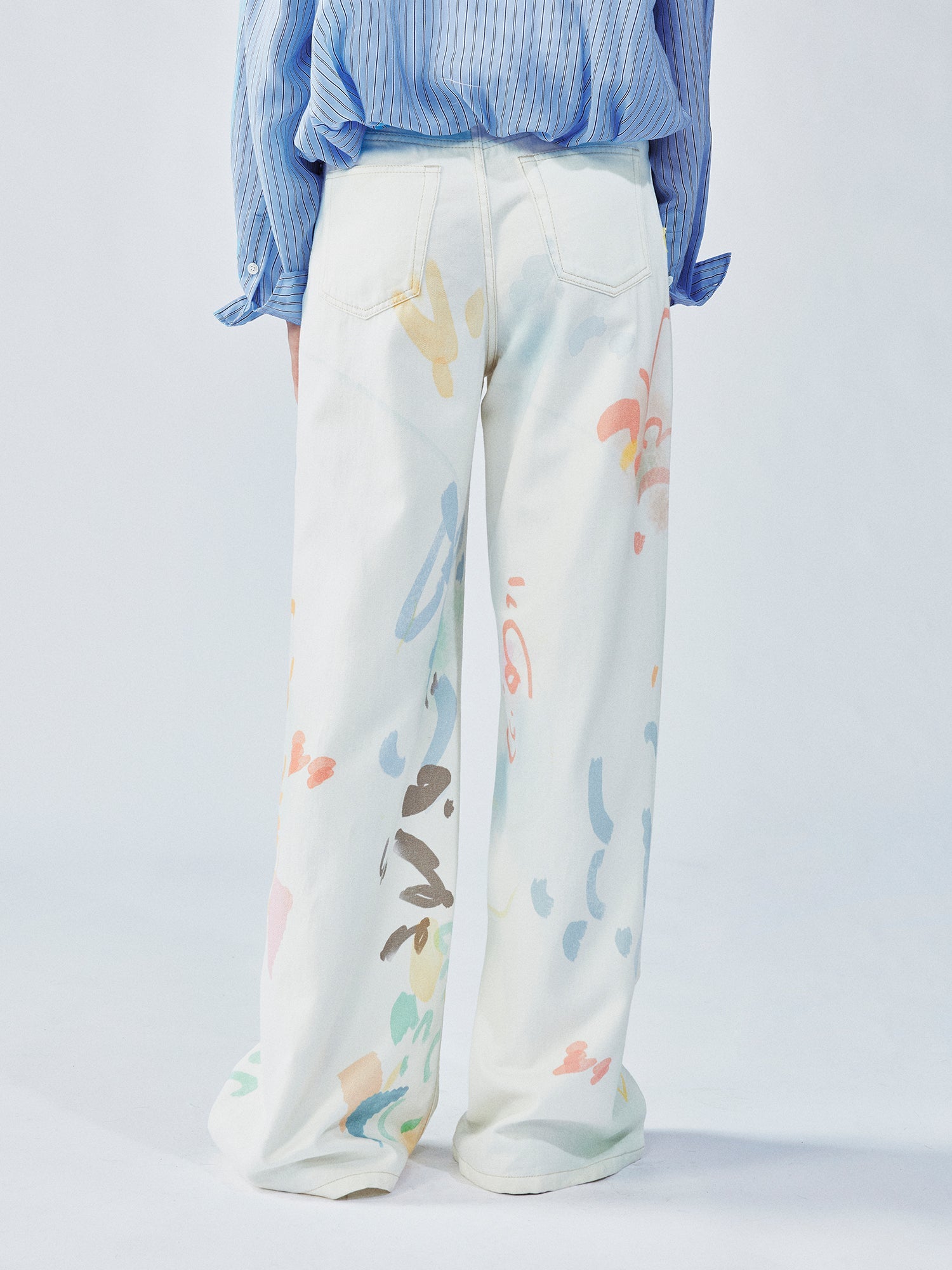 Graffiti straight-leg jeans