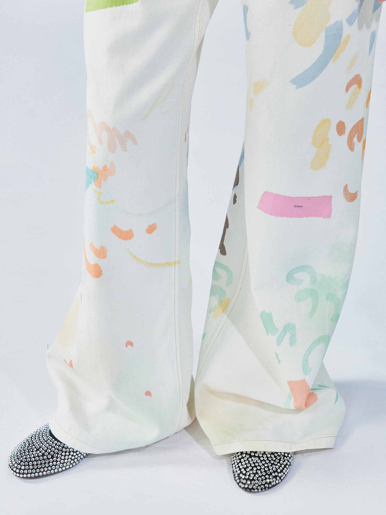 Graffiti straight-leg jeans