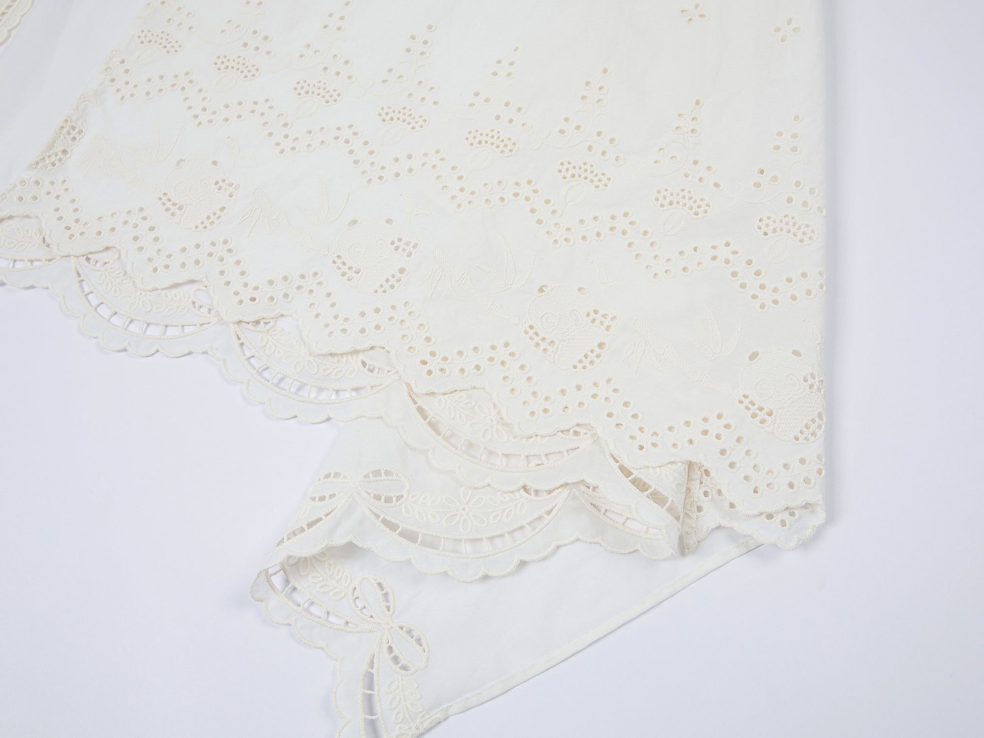 Cutwork embroidery patchwork skirt