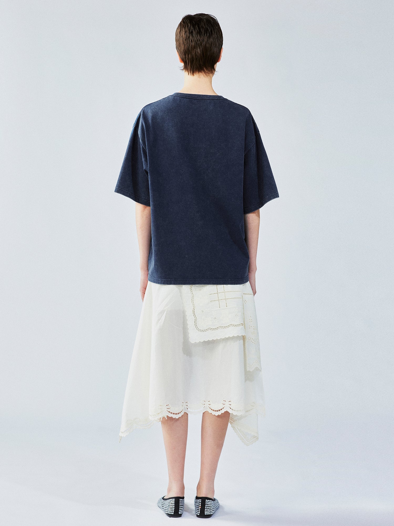 Cutwork embroidery patchwork skirt