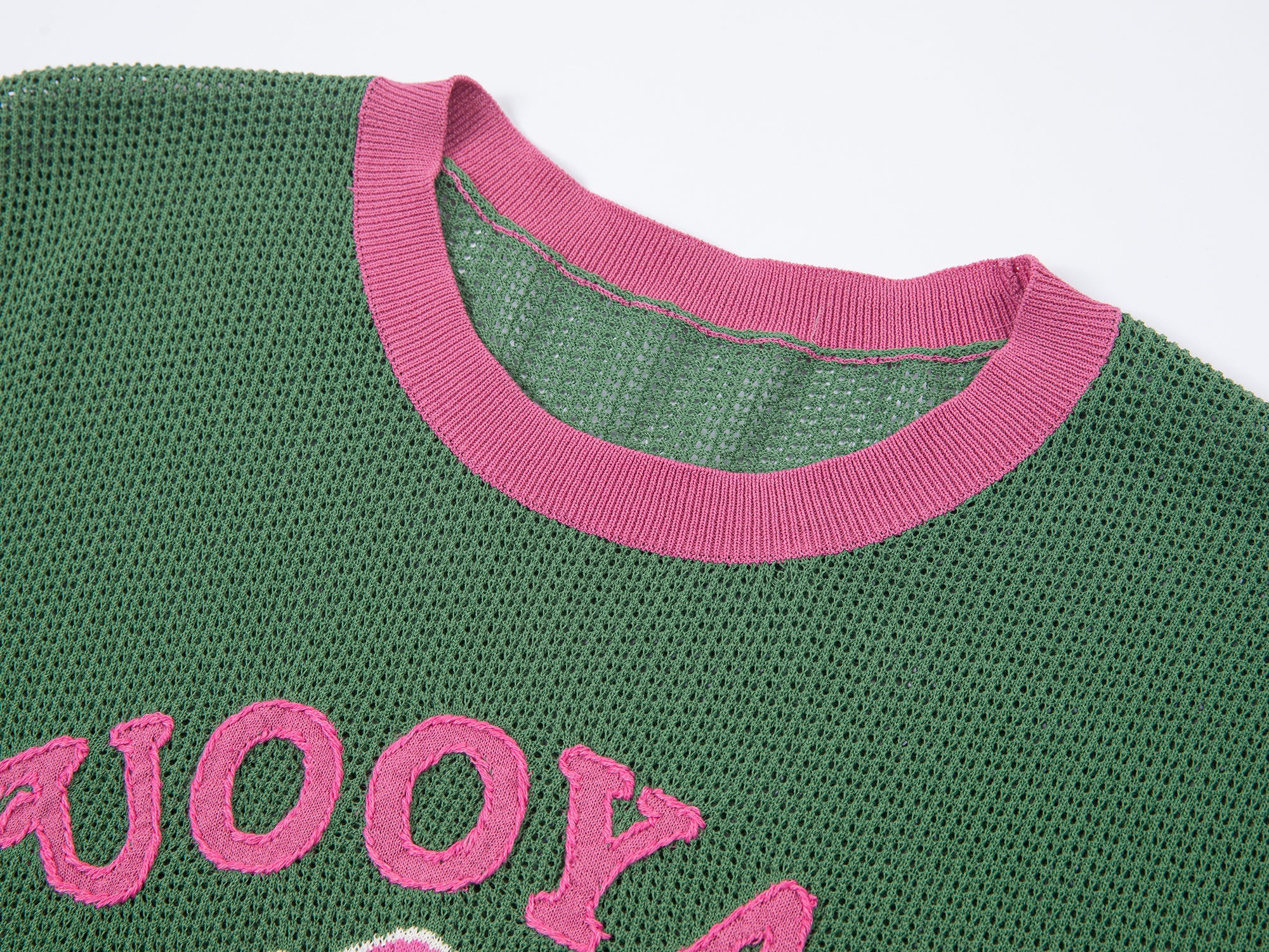 Love angel open-knit sweater tee