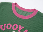 Love angel open-knit sweater tee