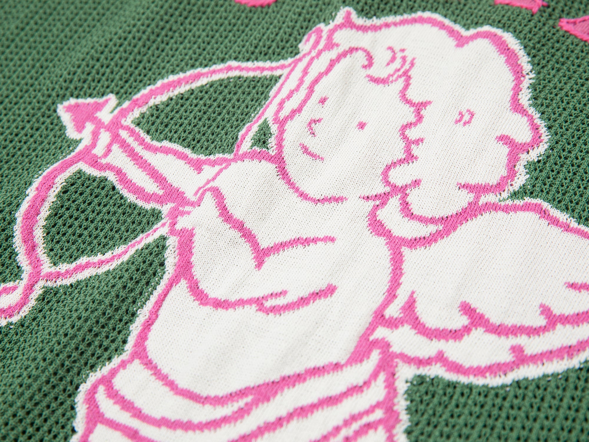 Love angel open-knit sweater tee