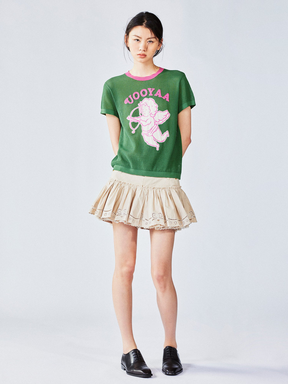 ラブエンジェルオープンニットセーターTシャツ